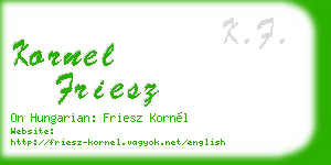 kornel friesz business card